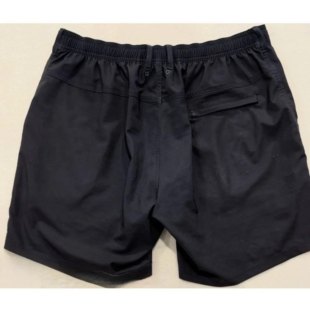 GenTeal Men's Performance Shorts Gray Blue Stretch Drawstring Lined Swim Trunks